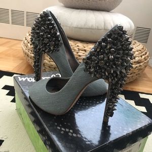 [Sam Edelman] Lorissa Studded Denim Pumps